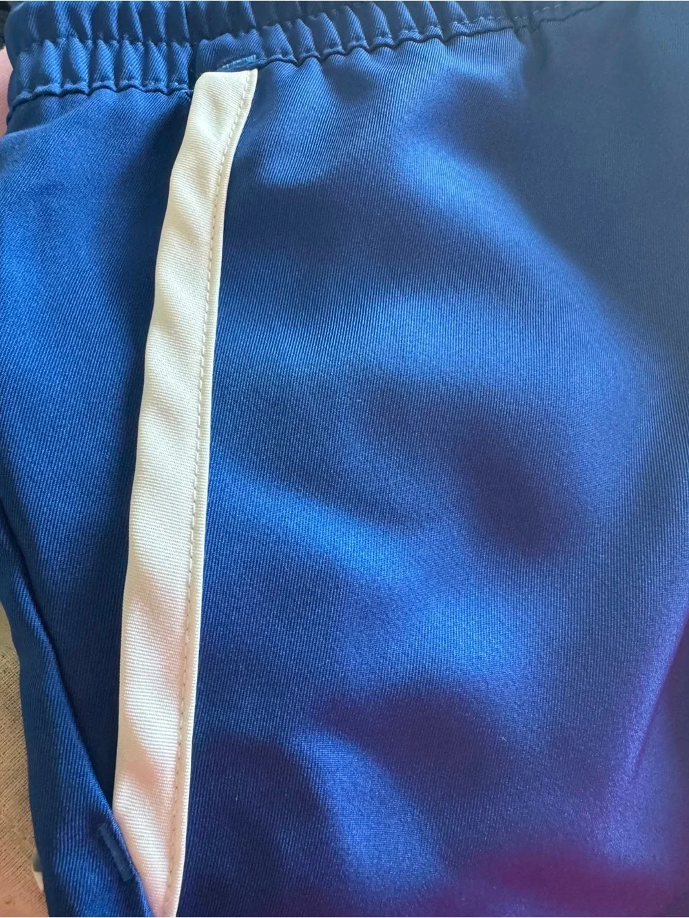 adidas Navy Blue Track Shorts with White Trim